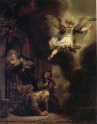 REMBRANDT Harmenszoon van Rijn The Archangel Raphael Taking Leave of the Tobit Family oil painting